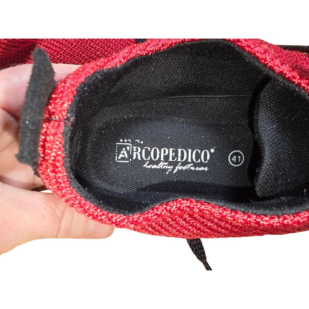 Arcopedico Knit Red Black Healthy Footwear Eu 41 Womens 9.5-10 Mens 8 Portugal - Picture 6 of 8